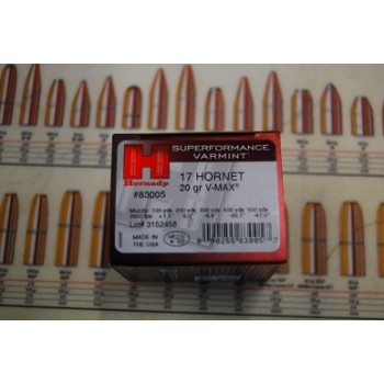 .17 Hornet Hornady 20gr V-MAX Box of 25 Rounds